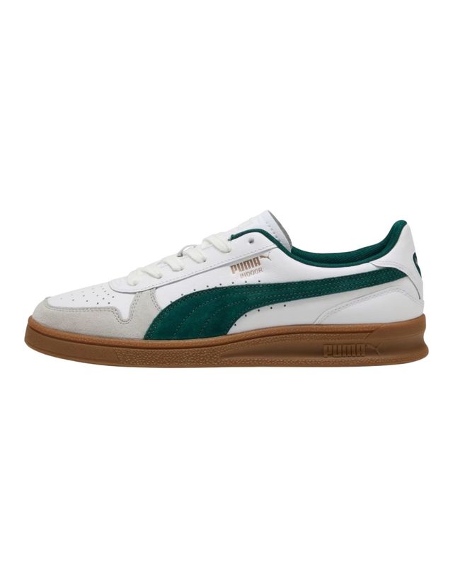 Offerta Puma Indoor sneakers basse in pelle - White/Dark mirtle/gum UK 7